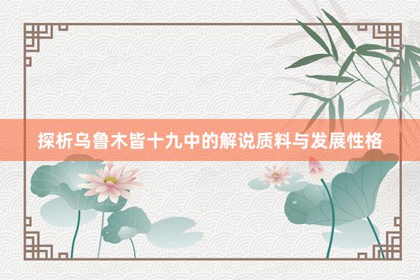 探析乌鲁木皆十九中的解说质料与发展性格